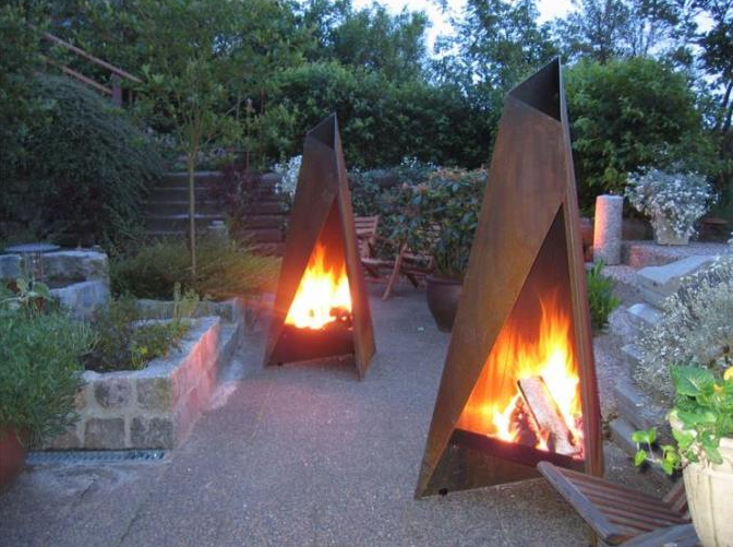 支えがない120cm現代屋外の暖炉幾何学的なCorten鋼鉄Chimenea