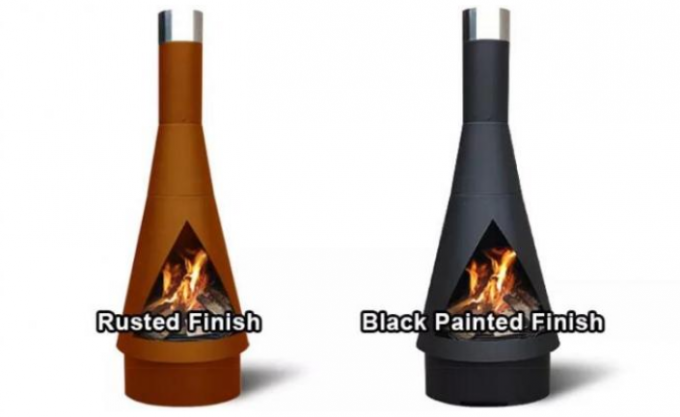 屋外の木製の非常に熱い暖炉の無作法なCortenの鋼鉄斜めのオベリスクChiminea