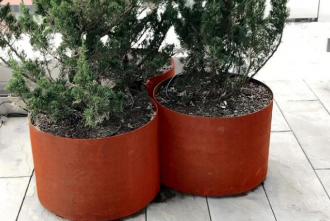 家および庭シリンダー鍋のCortenの鋼鉄円形の金属の花プランター