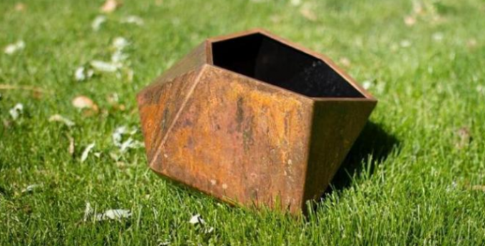 テラスのための大きい六角形の庭の鍋の容器のCortenの金属の花プランター