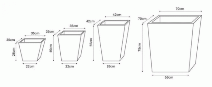 暖かく無作法な色のCorten庭の景色のための鋼鉄先を細くされた正方形プランター箱