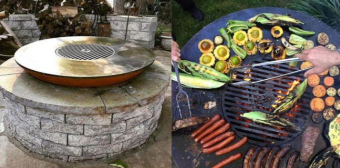 モダンなデザインの錆ついた屋外の木炭BBQはCorten鋼鉄BBQの火ボール ピットを焼く