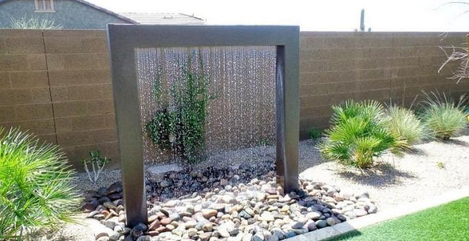 金属の庭水はステンレス鋼雨カーテン水特徴を飾る