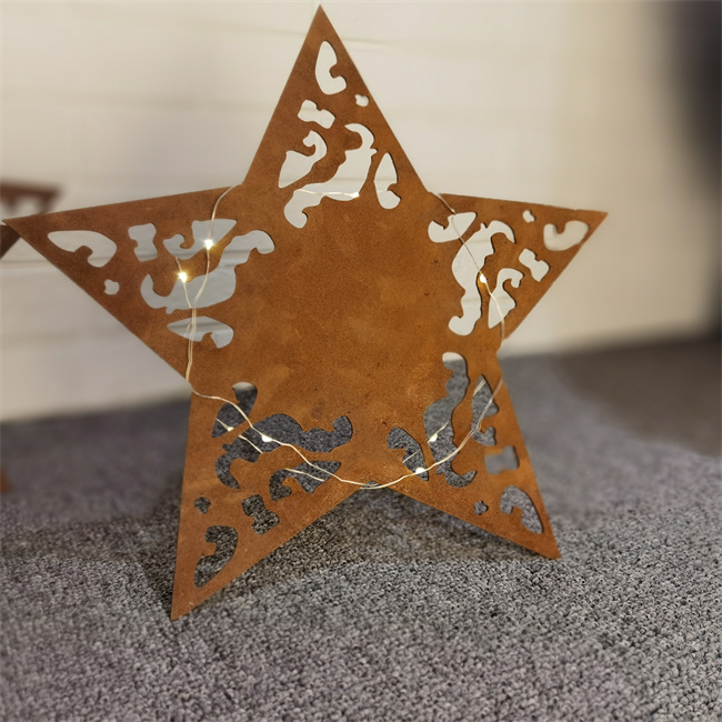 Cortenの星形の鋼鉄家の庭のためのクリスマスの装飾を飾り金具
