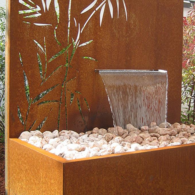 Corten水落下庭水噴水の屋外の装飾の庭の植木鉢の滝
