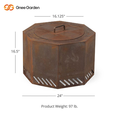Warmfire OEM 100cm Cortenの鋼鉄火ピットの木製の非常に熱い火のテーブル