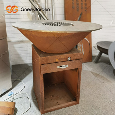家族の友人BBQの鋼鉄屋外の錆のCortenの鋼鉄グリルのBraseroのバーベキューのグリル