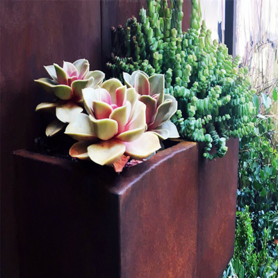 鋼鉄長方形の植木鉢/花プランターを風化させる屋外の金属