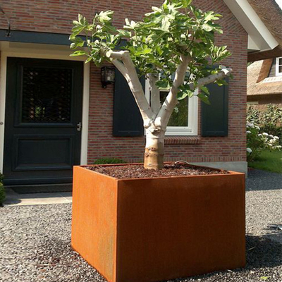 鋼鉄長方形の植木鉢/花プランターを風化させる屋外の金属