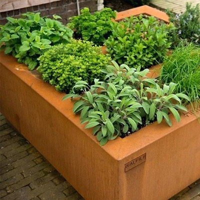 箱長方形の屋外の屋内プランター庭の大きい鍋を植える金属は開花する