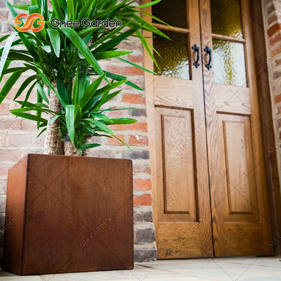 Cortenの鋼鉄植木鉢の屋外のCortenの大きい鋼鉄植木鉢をカスタマイズしなさい