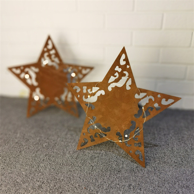 Cortenの星形の鋼鉄家の庭のためのクリスマスの装飾を飾り金具