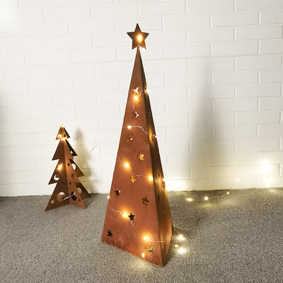 500mmのクリスマスの金属の庭はLEDが付いているCortenの庭の装飾を飾る