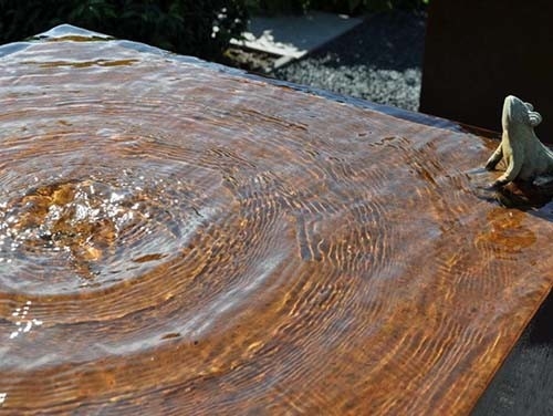 1100mmの正方形の金属の庭はCorten鋼鉄水特徴を飾る
