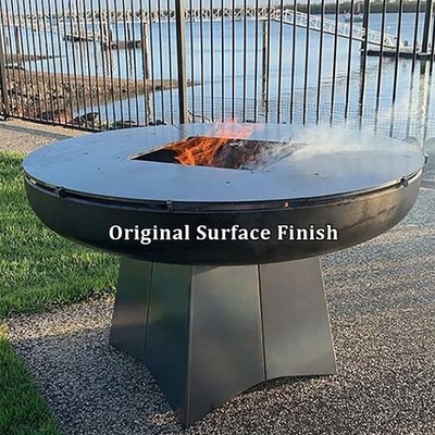 Corten Steel KD アウトドア BBQ ファイヤー ピット ラウンド プレ ラスト