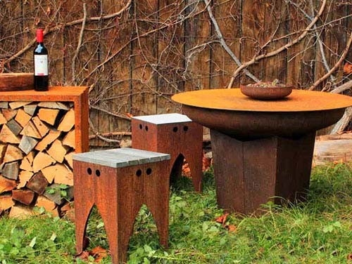 レストランの屋内屋外のキャンプのための携帯用 Corten の鋼鉄 Bbq のグリル
