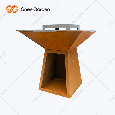 Corten 鋼鉄クックトップ グリル ファイヤー ピット屋外バーベキューをカスタマイズします。