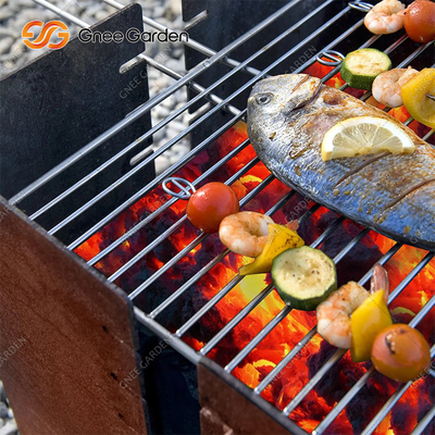 1200mm燃える装飾的な正方形のCortenの鋼鉄BBQのグリルの木炭
