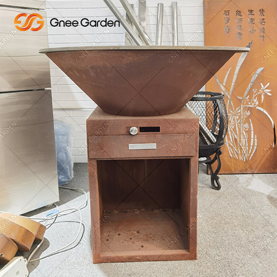 CortenのBBQのグリルの錆のコーティングが付いている鋼鉄屋外の調理のグリルの火ピットは外で食べる