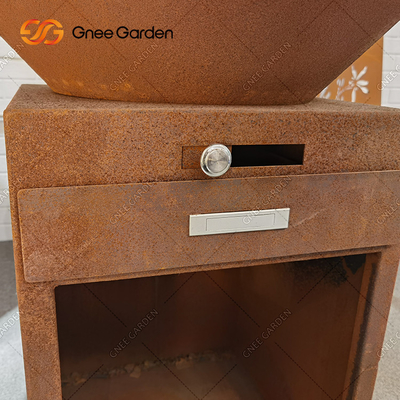 屋外の調理BBQのグリルの頑丈で旧式な火ピットのCortenの金属のバーベキュー