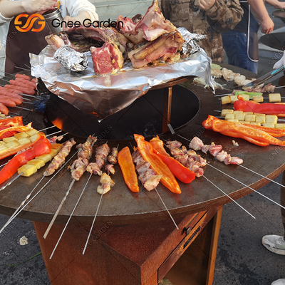 Cortenの鋼鉄庭BBQの屋外の調理のグリルはAntique火ピット31.5&quot;を