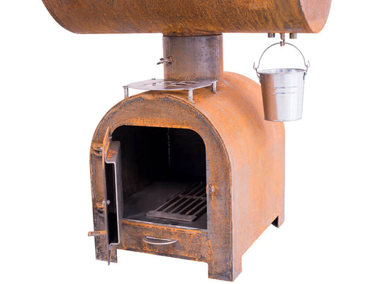 円のPlanchaのグリルの版を持つ屋外のCorten鋼鉄BBQの火のグリルの木炭喫煙者