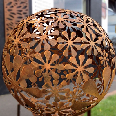 抽象的な空球のCortenの鋼鉄彫刻の金属の芸術の彫像