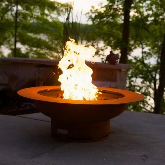 旧式な円形のCortenの鋼鉄BBQ Firepitバーナー