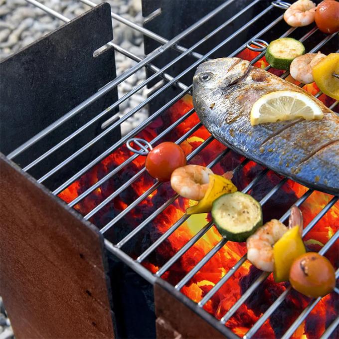 屋外の錆のCortenの鋼鉄Bbqのグリルの正方形のCortenの鋼鉄Bbqのグリル
