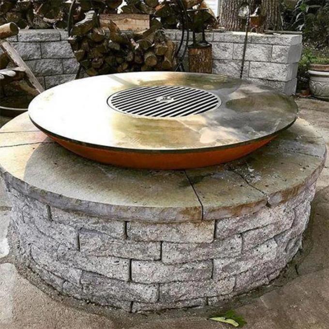 キャンプの屋外のCortenの鋼鉄庭の暖炉の火ピットおよびBbqのバーベキューのグリル