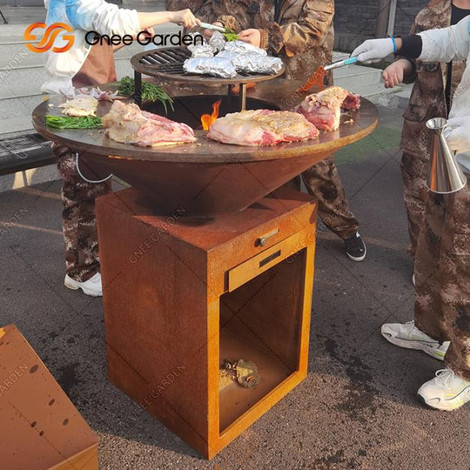 Cortenの鋼鉄鉄の火ピットBbqのブレジャ
