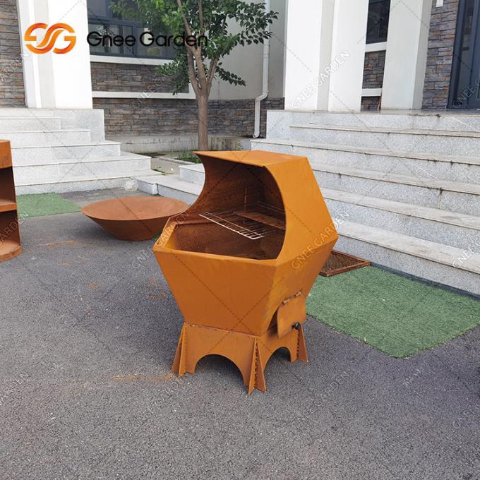 屋外のCortenの鋼鉄金属の火ピットのバーベキューのグリルBbqのブレジャ グリル