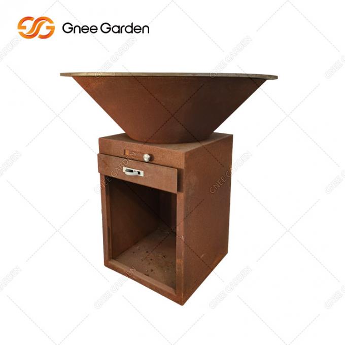 普及した木製の非常に熱い屋外の錆のbraseroのバーベキュー党は鋼鉄bbqのグリルをcorten