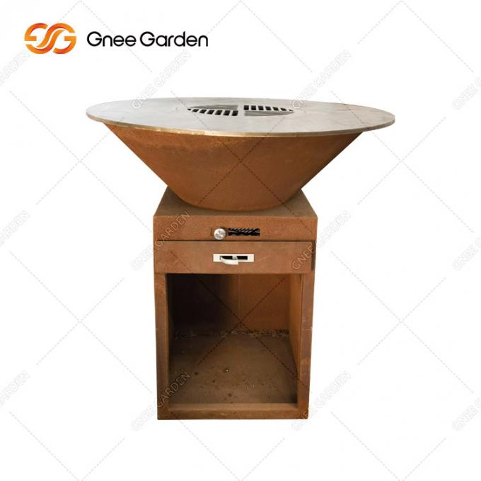 普及した木製の非常に熱い屋外の錆のbraseroのバーベキュー党は鋼鉄bbqのグリルをcorten