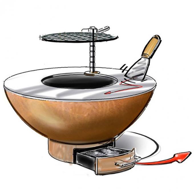 屋外の庭の錆のCortenの鋼鉄BBQ GN-BBQ-214の頑丈な屋外の調理のグリル