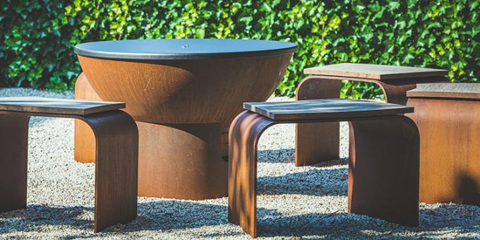 屋外の庭の錆のCortenの鋼鉄BBQ GN-BBQ-214の頑丈な屋外の調理のグリル