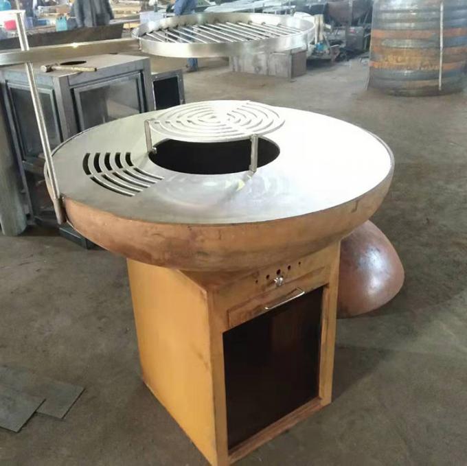 現代携帯用屋外の台所Cortenの鋼鉄グリル木燃焼キャンプBBQのグリル