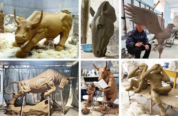 工場注文の金属の技術の青銅色動物の彫像の実物大の屋外の彫刻
